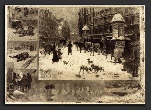 Félix-Hilaire Buhot (French, 1847 - 1898), L'Hiver Ã  Paris (Winter in Paris), 1879, etching,