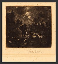 Félix-Hilaire Buhot (French, 1847 - 1898), La Ronde de Nuit (Night Patrol), 1878, etching,
