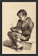 FranÃ§ois Bonvin (French, 1817 - 1887), Boy Eating Soup (Enfant mangeant sa soupe), 1861, etching