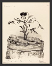 Auguste Bouquet, La Pensée Immunable, lithograph on chine collé