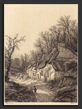 EugÃ¨ne Bléry (French, 1805 - 1887), Cottages in Winter, 1840, etching with drypoint and roulette