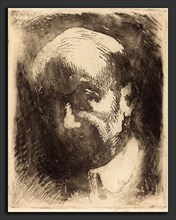 Albert Besnard, Gabriele D'Annunzio, French, 1849 - 1934, 1917, etching in black with plate tone on
