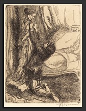 Albert Besnard, Coquette, French, 1849 - 1934, 1900, etching in black on Van Gelder Zonen wove