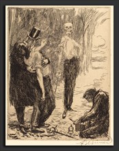 Albert Besnard, The Duel (Le duel), French, 1849 - 1934, 1900, etching in black on Van Gelder Zonen