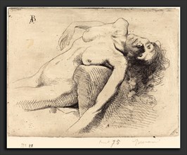Albert Besnard (French, 1849 - 1934), Dying Woman (La Mourante), 1885, etching and roulette in