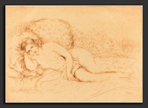 Auguste Renoir, Woman Reclining (Femme couchee), French, 1841 - 1919, 1906, color etching on japan
