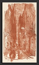 Auguste LepÃ¨re, Rue Saint-Severin, French, 1849 - 1918, published 1901, wood engraving printed in