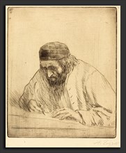 Alphonse Legros, Writer (L'ecrivain), French, 1837 - 1911, drypoint