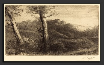 Alphonse Legros, Sunset (Coucher du soleil), French, 1837 - 1911, etching and drypoint