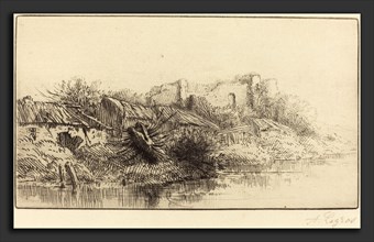 Alphonse Legros, Abandoned Village, French, 1837 - 1911, etching and drypoint on laid paper