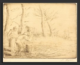 Alphonse Legros, Wheelwright (Un charron), French, 1837 - 1911, drypoint