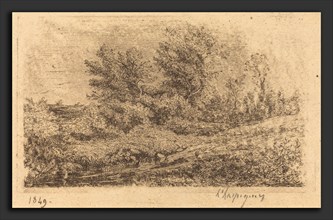 Henri-Joseph Harpignies (French, 1819 - 1916), Bouquet d'arbres au ruisseau (Stand of Trees on a