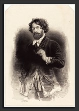 Paul Gavarni (French, 1804 - 1866), Self-Portrait with a Cigarette, 1842, lithograph in black on