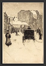 Norbert Goeneutte (French, 1854 - 1894), Boulevard Clichy in the Snow (Le boulevard Clichy par un