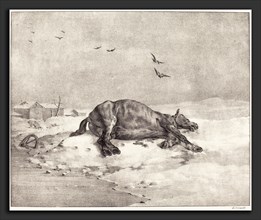 Théodore Gericault (French, 1791 - 1824), Dead Horse, 1823, lithograph on wove paper