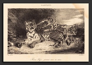 EugÃ¨ne Delacroix (French, 1798 - 1863), Young Tiger Playing with its Mother (Jeune tigre jouant