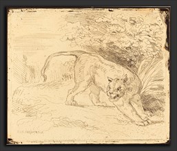 EugÃ¨ne Delacroix (French, 1798 - 1863), Tigre en arrÃªt, 1854, cliché verre on wove paper