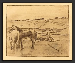 Edgar Degas (French, 1834 - 1917), Horses in the Meadow (Chevaux dans la prairie), c. 1891-1892,