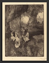 Edgar Degas (French, 1834 - 1917), Dancers in the Wings (Danseuses dans la coulisse), c. 1877,