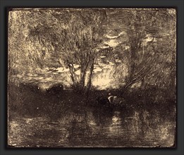 Charles-FranÃ§ois Daubigny (French, 1817 - 1878), Cows at a Watering Place (Vaches a l'abreuvoir),