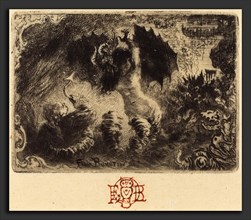 Félix-Hilaire Buhot (French, 1847 - 1898), Jacques Cazotte's "Le Diable amoureux" (1st vignette),