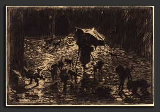 Félix-Hilaire Buhot (French, 1847 - 1898), Les Noctambules (The Night Prowlers), 1876-1877, etching
