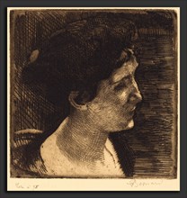 Albert Besnard (French, 1849 - 1934), Woman in Full Profile (Grand profil de femme), 1892, etching
