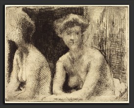 Albert Besnard (French, 1849 - 1934), Nude Woman by a Looking Glass (Femme Nue AuprÃ¨s d'une