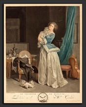 Geraud Vidal after Marguerite Gerard (French, 1742 - 1801), Le triomphe de Minette, color aquatint,