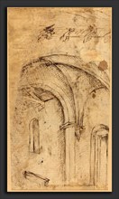 Parri Spinelli (Italian, c. 1387 - 1453), Gothic Vault, c. 1440, pen and brown ink on laid paper