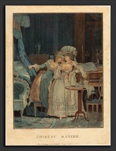 Philibert-Louis Debucourt (French, 1755 - 1832), L'Oiseau ranime, 1787, color aquatint