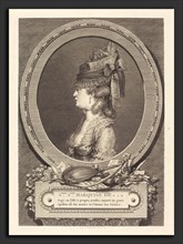 Augustin de Saint-Aubin (French, 1736 - 1807), Adrienne Sophie Marquise de, 1779, etching and
