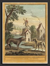 Louis-Simon Lempereur after Jean-Baptiste Oudry (French, 1728 - 1807), Le loup et le chien maigre,