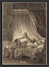 Charles Louis Lingée after Jean-Honoré Fragonard (French, 1748 - 1819), Joconde: Le lit, etching