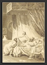 Charles Louis Lingée after Jean-Honoré Fragonard (French, 1748 - 1819), Joconde: Le lit, etching