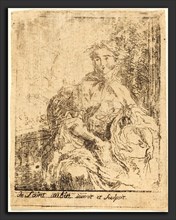 Gabriel Jacques de Saint-Aubin (French, 1724 - 1780), Young Woman on the Terrace (La jeune femme a
