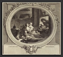 Nicolas Delaunay after Jean-Honoré Fragonard (French, 1739 - 1792), L'heureuse fécondité, 1777,