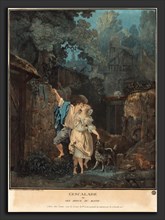 Philibert-Louis Debucourt (French, 1755 - 1832), L'Escalade, ou les Adieux du Matin, 1787, color
