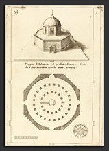 Jacques Callot (French, 1592 - 1635), Plan and Rendering of the Temple of Solomon, 1619, etching