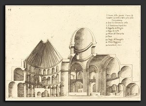 Jacques Callot (French, 1592 - 1635), Cross-Section of the Church of the Holy Sepulchre, 1619,