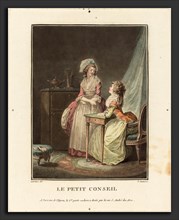 Jean-FranÃ§ois Janinet after Nicolas Lavreince (French, 1752 - 1814), Le petit conseil, color