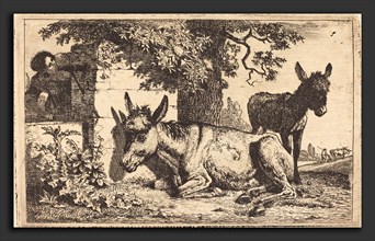 Jean-Louis Demarne (French, 1744 - 1829), A Donkey by a Water Well, etching in black on laid paper