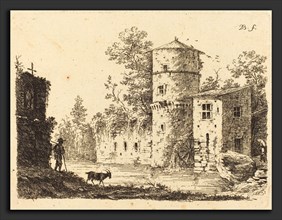 Jean-Jacques de Boissieu (French, 1736 - 1810), Ancient Tower with a Water Mill, 1759, etching on