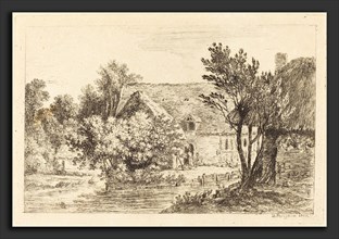 Nicolas Pérignon (French, 1726 - 1782), A House and a Shaded Cottage on the Banks of a River, c.