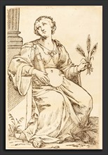 Jacques Stella (French, 1596 - 1657), Sibylla Samia, 1625, woodcut