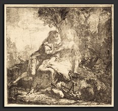 Gabriel Jacques de Saint-Aubin (French, 1724 - 1780), The Two Lovers (Les deux amants), 1750,