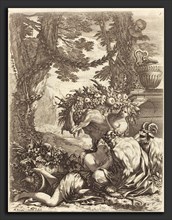 Michel Dorigny (French, 1617 - 1665), Faun Embracing a Bacchante, 1650s, etching with engraving on