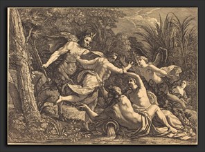 Michel Dorigny (French, 1617 - 1665), Pan and Syrinx, engraving