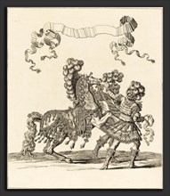 FranÃ§ois Chauveau (French, 1613 - 1676), Cheval de Main et Palfreniers Romains, engraving