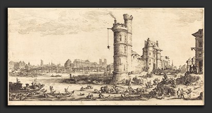 Jacques Callot (French, 1592 - 1635), View of the Pont Neuf, 1629, etching